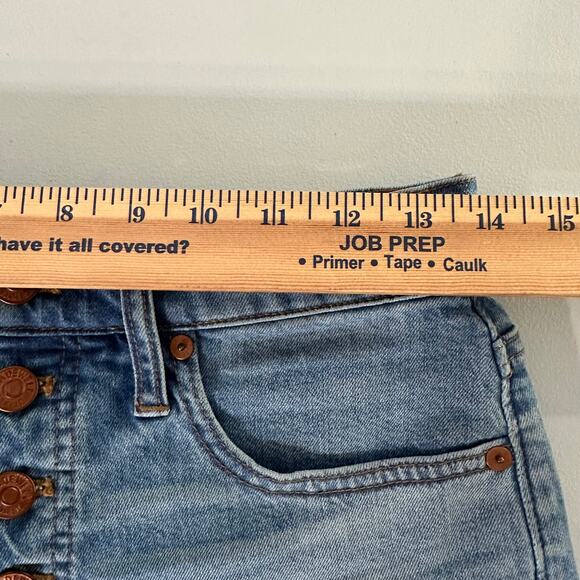 Madewell High Rise Button Fly Denim Shorts Frayed Hem Blue Women’s Sz 26 H6543 - Picture 6 of 8